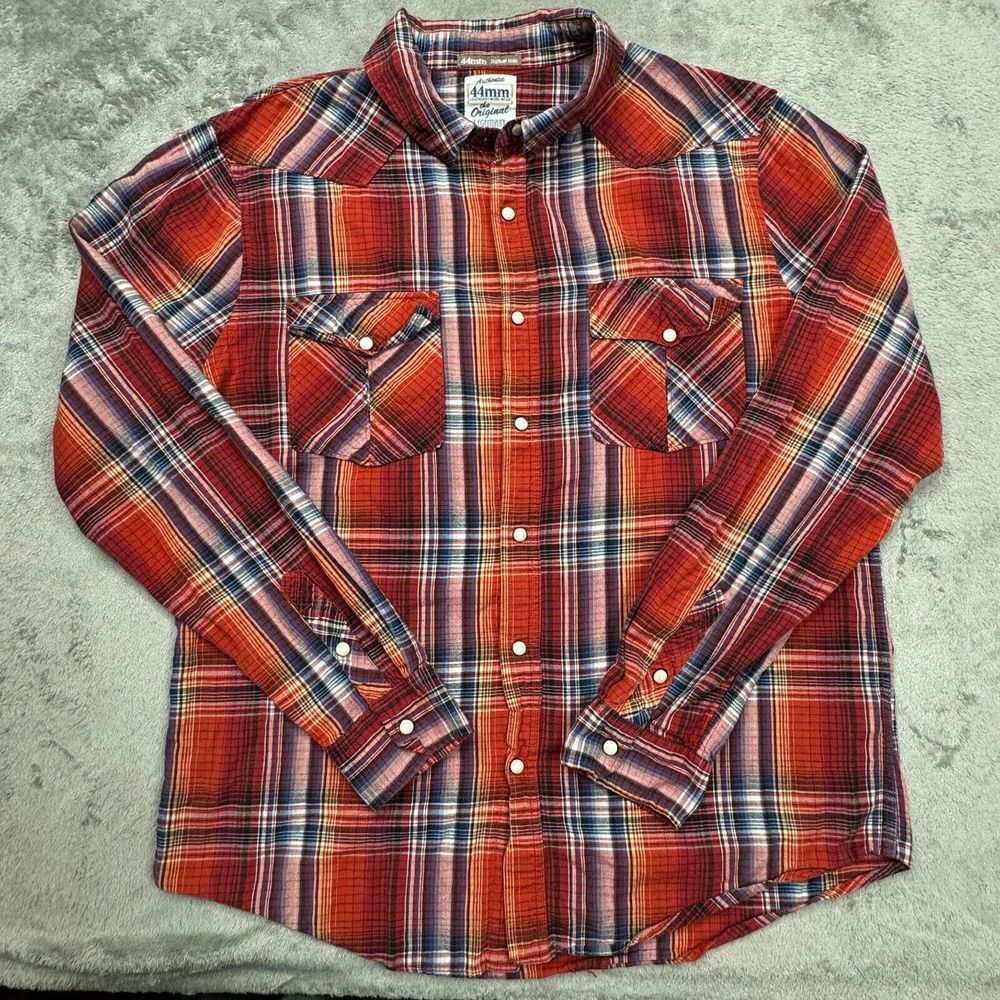 44 MM Plaid Shirt Men's Size X-Large Pearl Snap Long Sleeve - Picture 6 of 13
